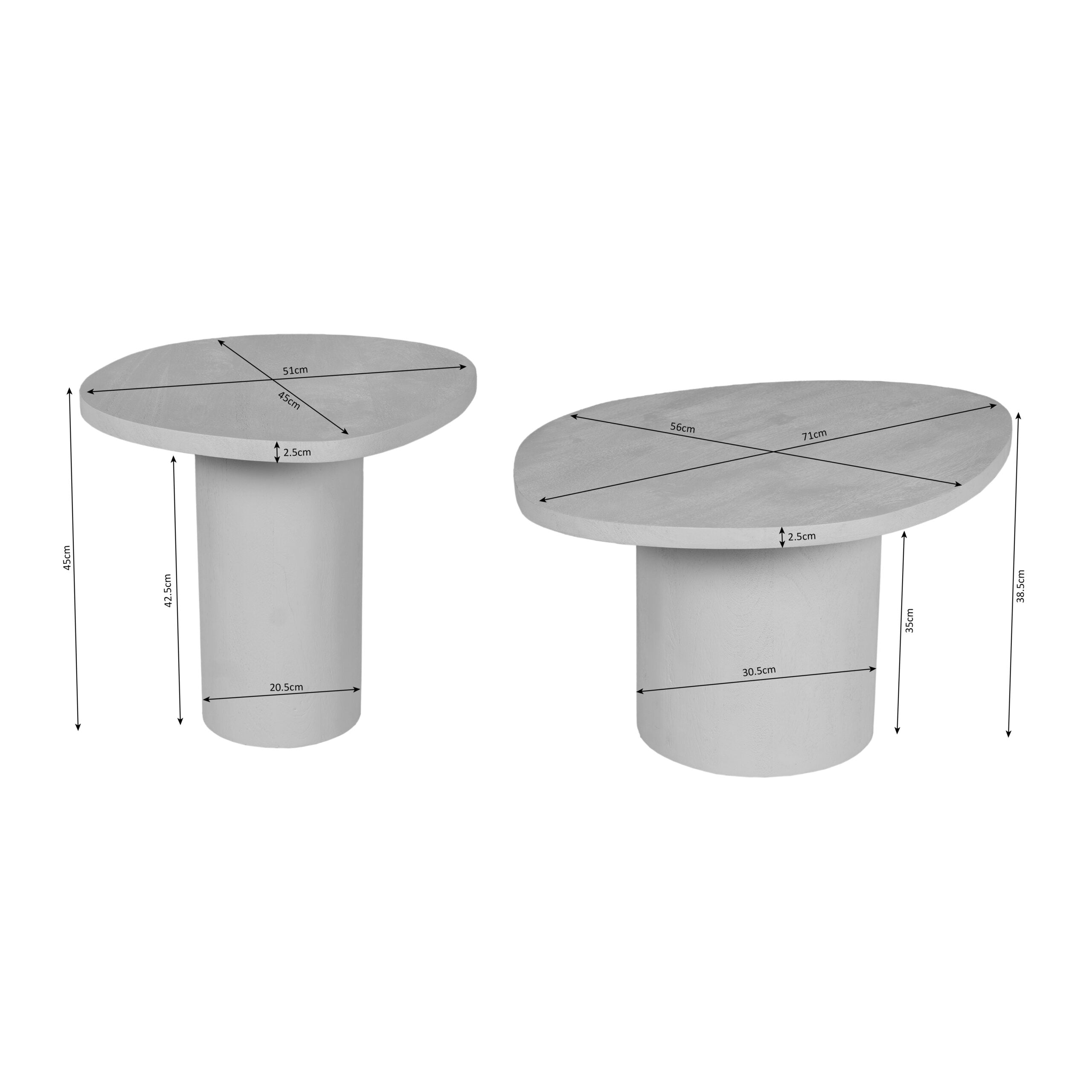 Salontafel Mirre | Set van 2 | Mango zand