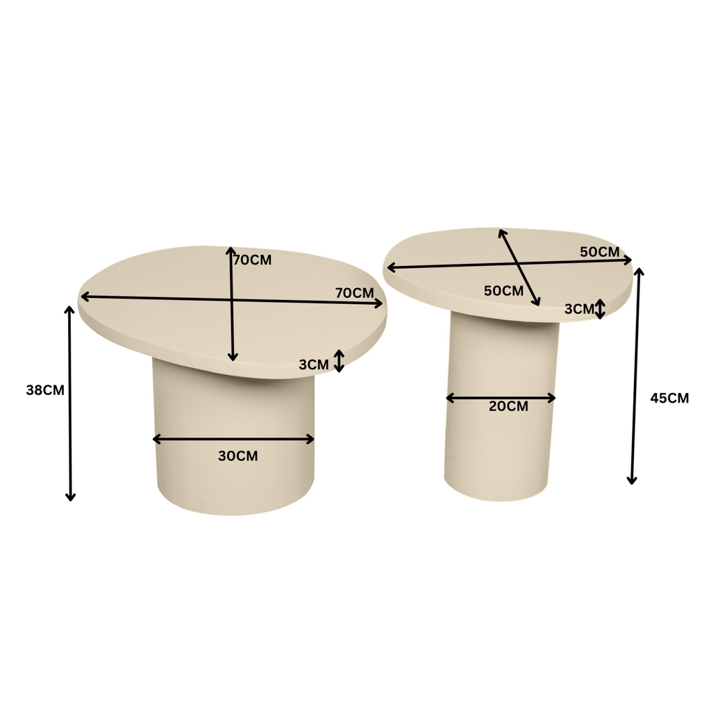 Salontafel Mirre | Set van 2 | Mango zand