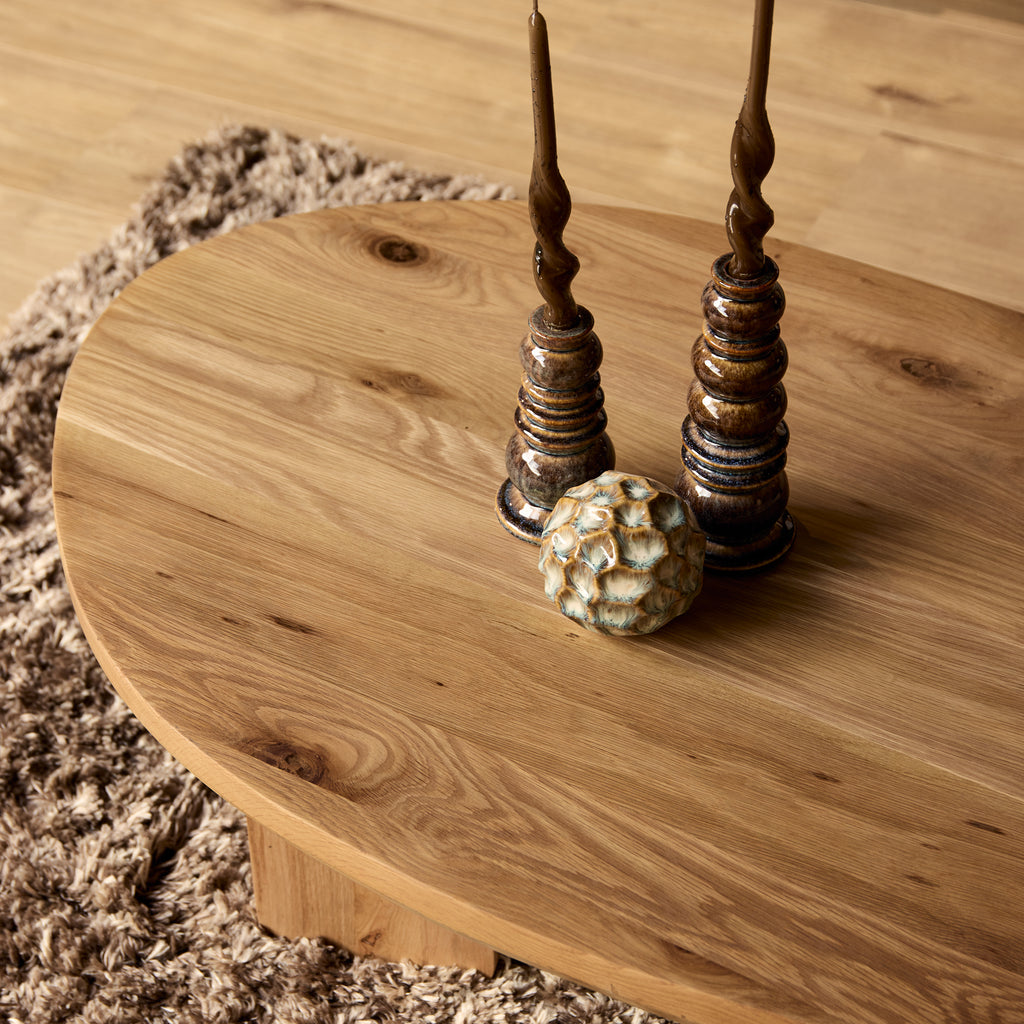 Salontafel Zillah | Driehoekig | Naturel eiken