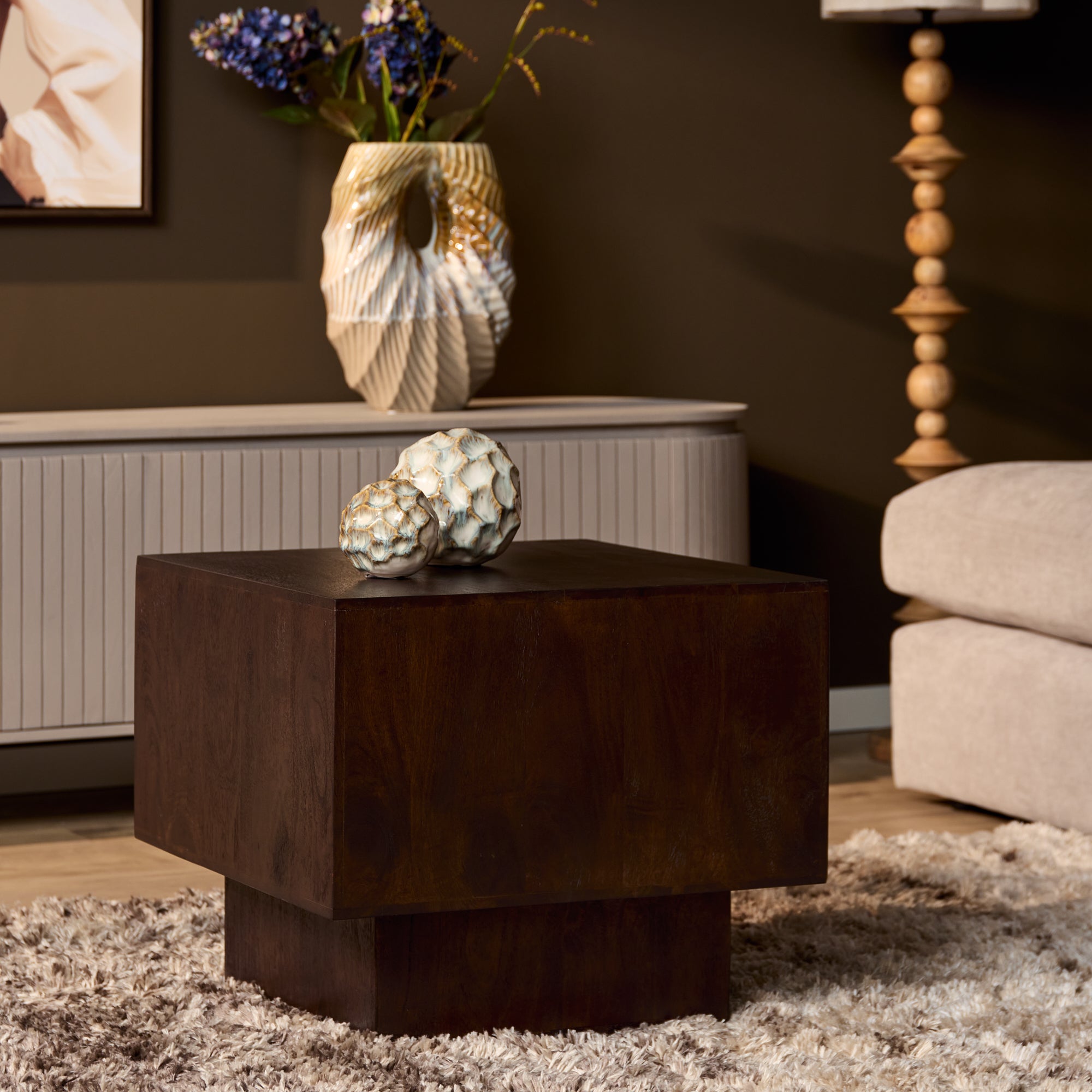 Salontafel Livia | Vierkant | Mangohout bruin