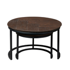 Salontafel Otik Brown | Rond | Set van 2