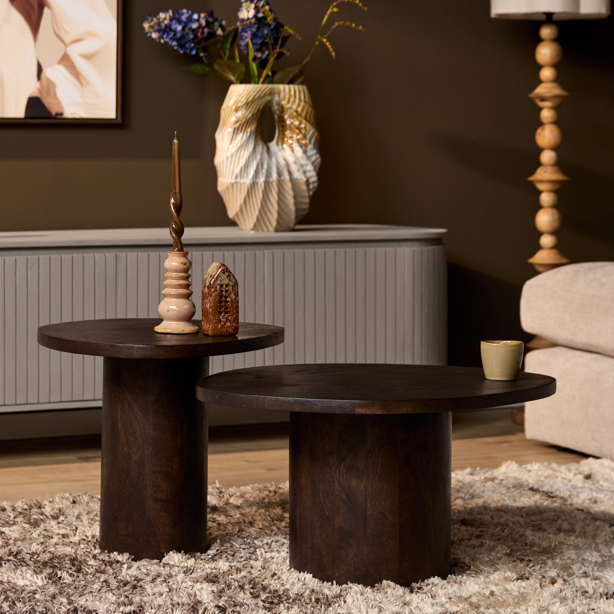 Salontafel Mirre | Bruin | Set van 2