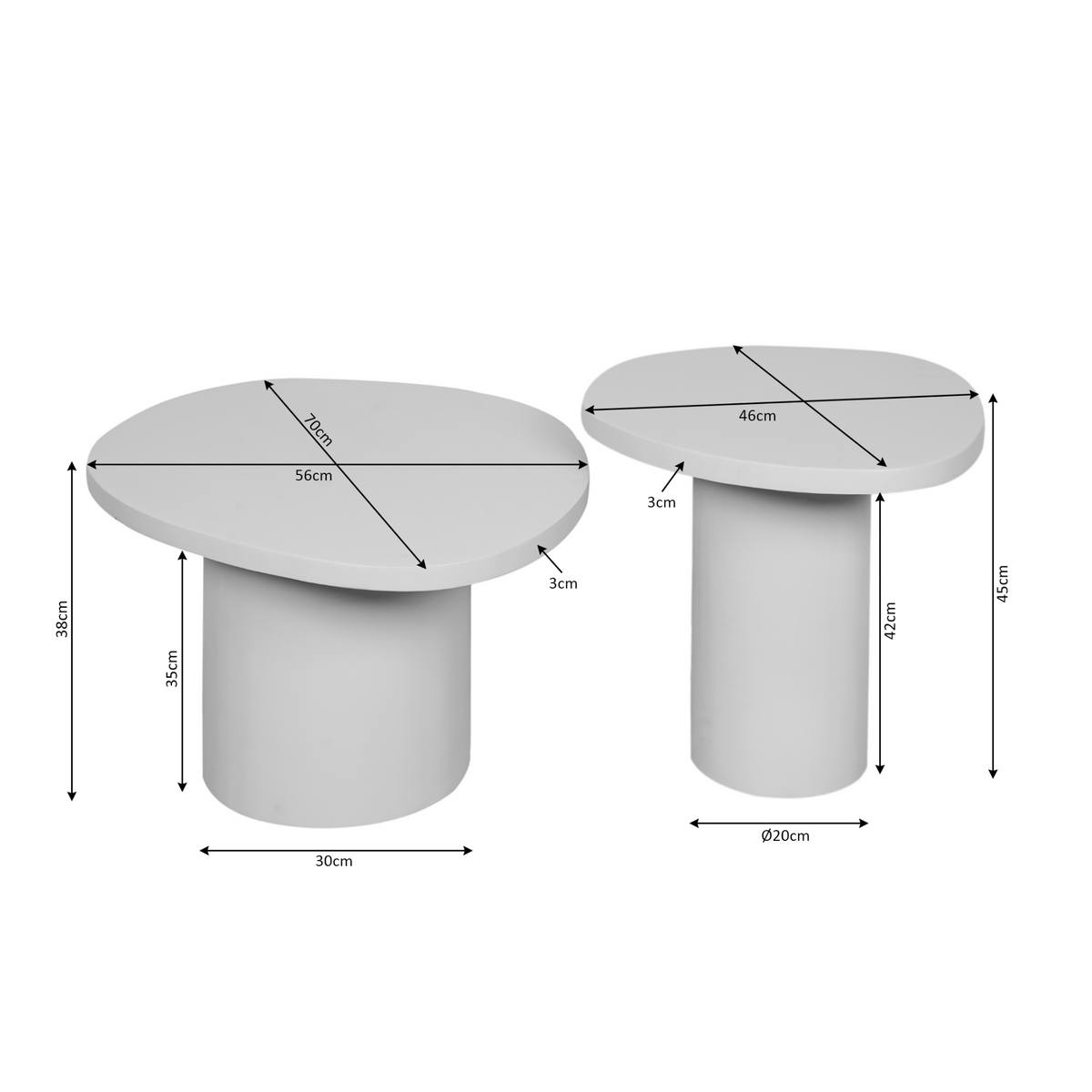 Salontafel Mirre | Bruin | Set van 2