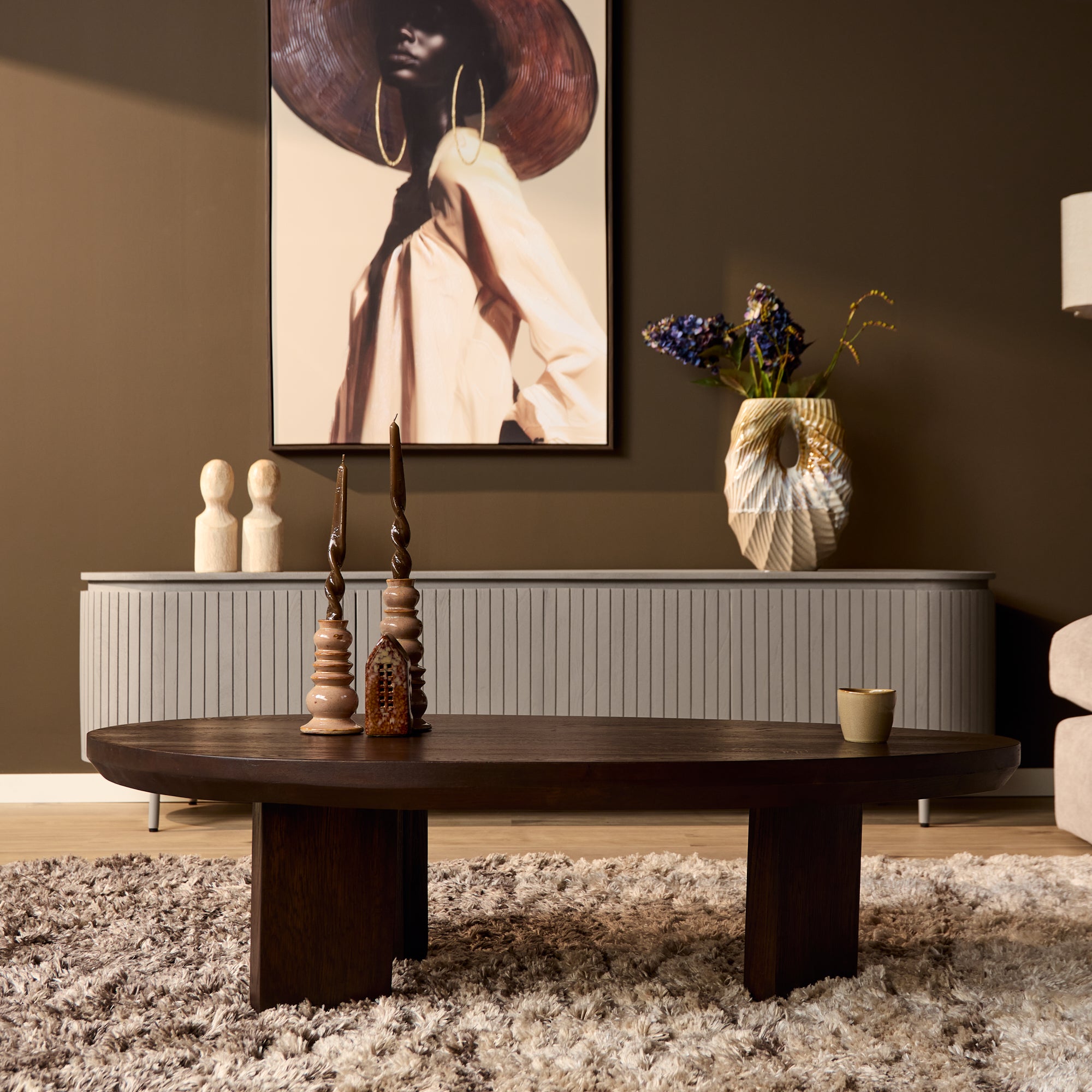Salontafel Zillah | Driehoekig | Eiken naturel
