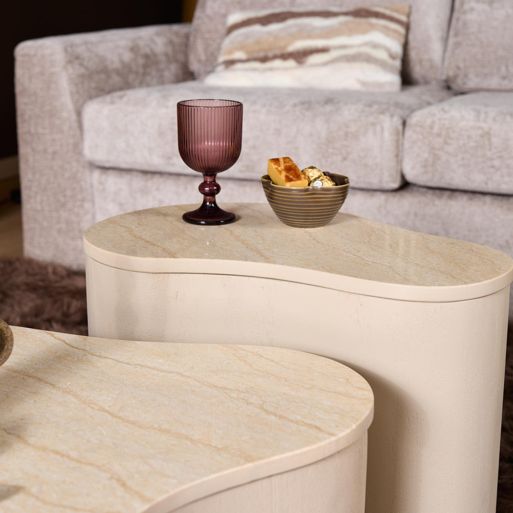 Salontafel Lovi Sand | Marmer blad | Mango sand