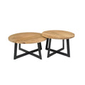 Salontafel Atlanta | Mangohout & Zwart staal | Set van 2