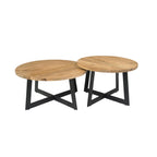Salontafel Atlanta | Mangohout & Zwart staal | Set van 2