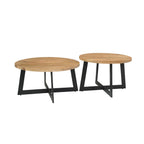 Salontafel Atlanta | Mangohout & Zwart staal | Set van 2