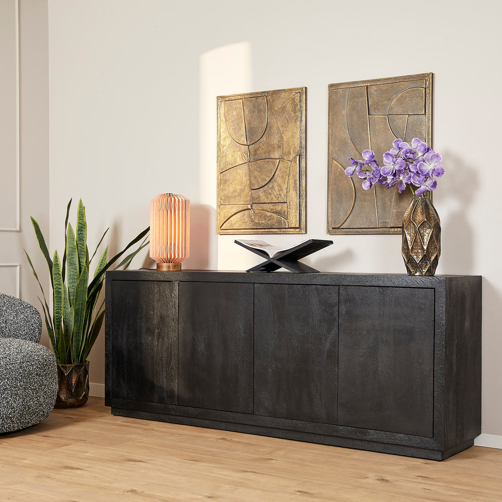 Dressoir Brussel | 4-Deurs | Mango Black 200cm