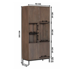 Boekenkast Brussel Zwart | 5 vakken - 2 deuren