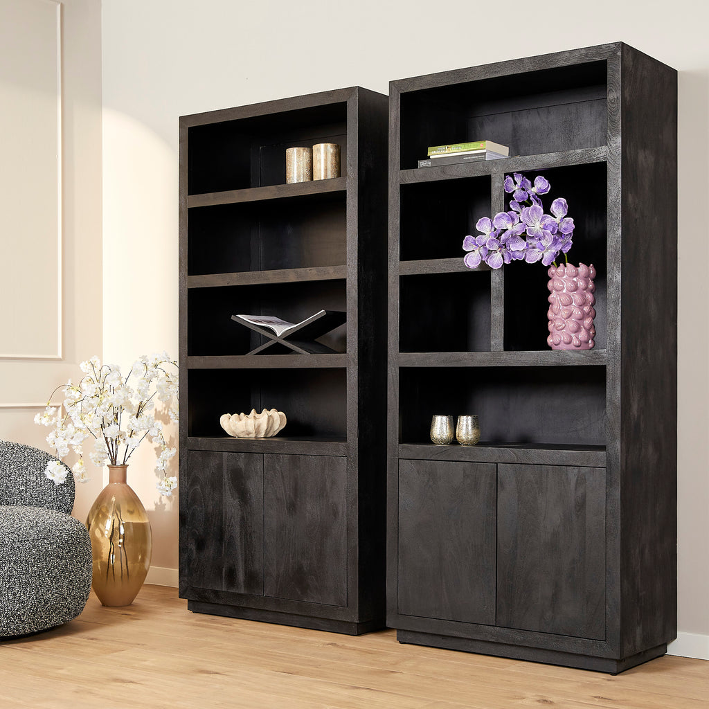 Boekenkast Brussel | Mangohout | Black 90x200