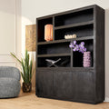 Vakkenkast Brussel Black XL | Mangohout | Black finish