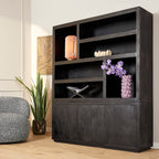 Vakkenkast Brussel Black XL | Mangohout | Black finish