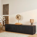 TV-meubel Brussel Black | 4-Deurs | Mangohout Black