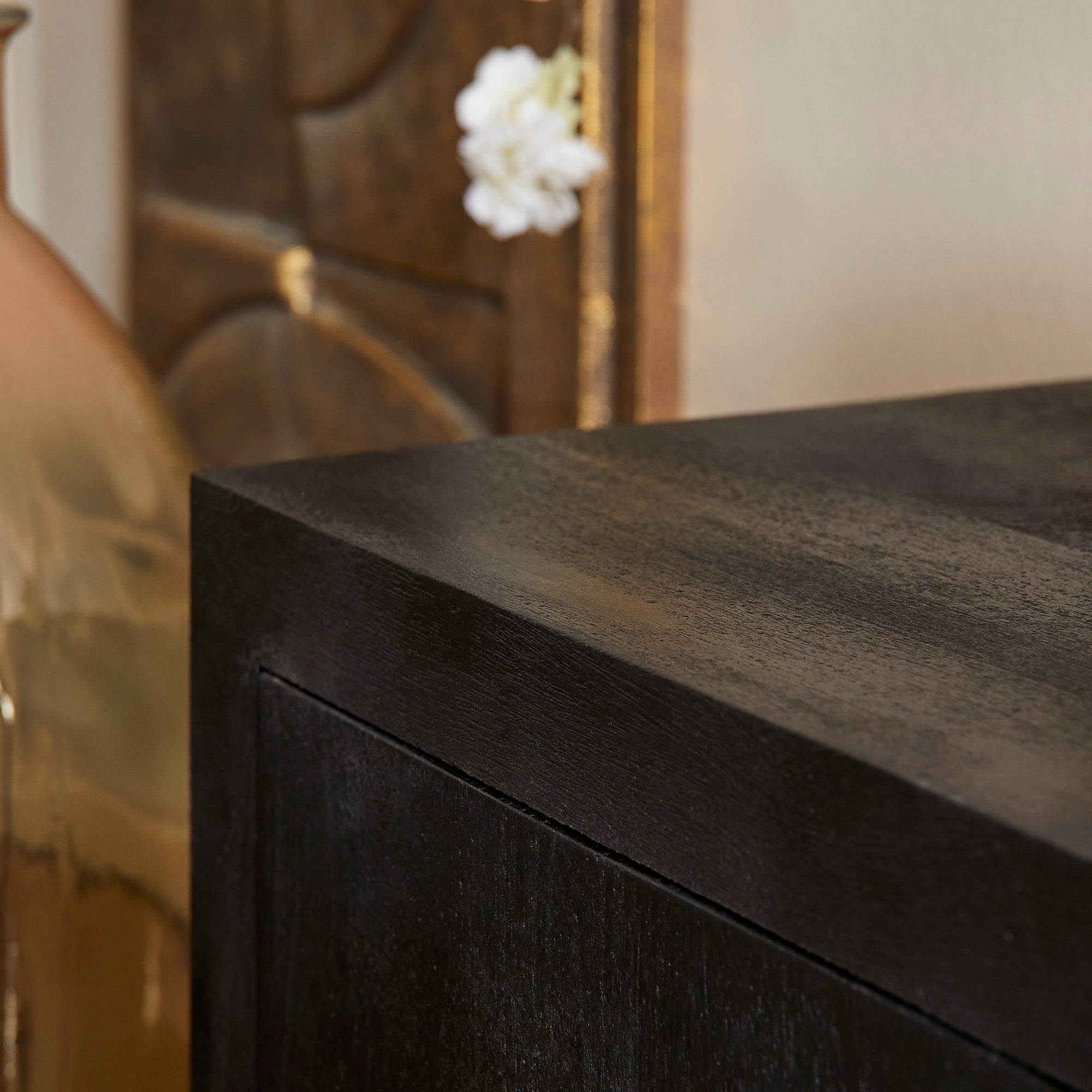 TV-meubel Brussel Black | 4-Deurs | Mangohout Black