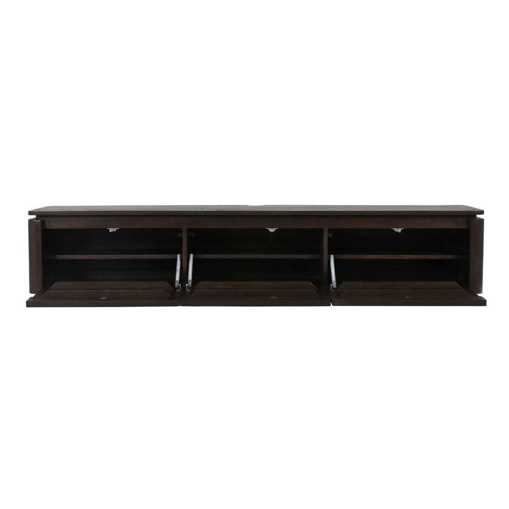 Zwevend tv-meubel Dallas bruin mangohout 165 cm