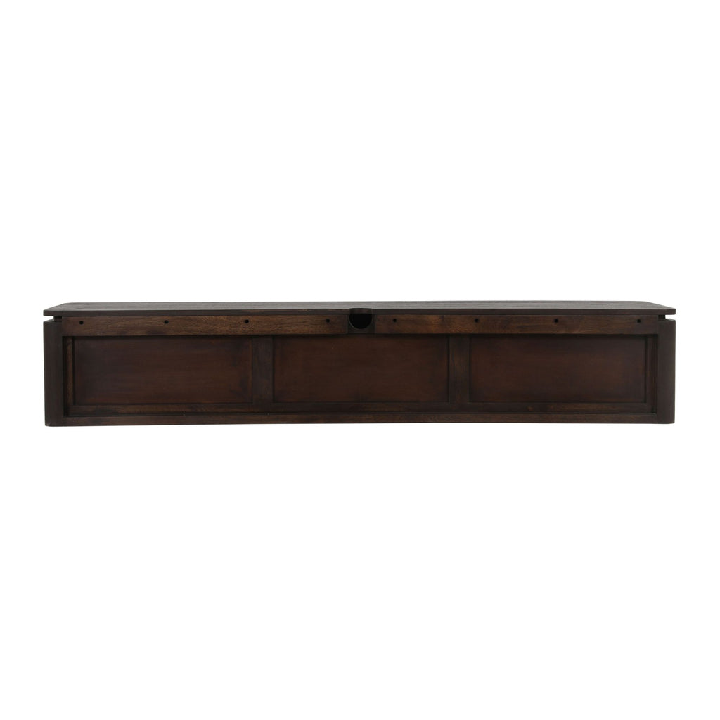 Zwevend tv-meubel Dallas bruin mangohout 165 cm