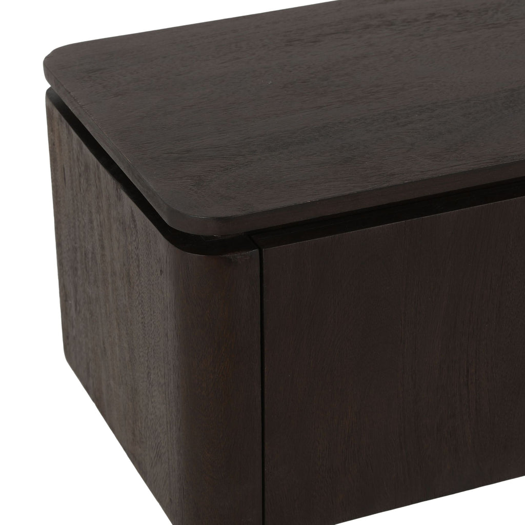 Zwevend tv-meubel Dallas bruin mangohout 165 cm