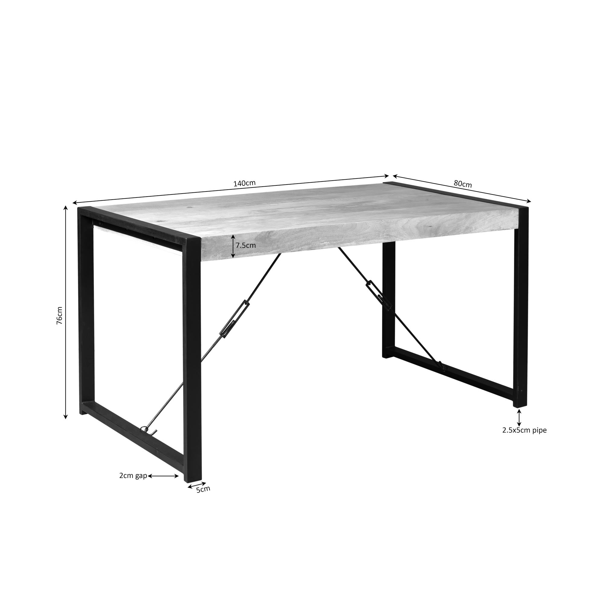 Eettafel Britt | Mangohout | 160x80