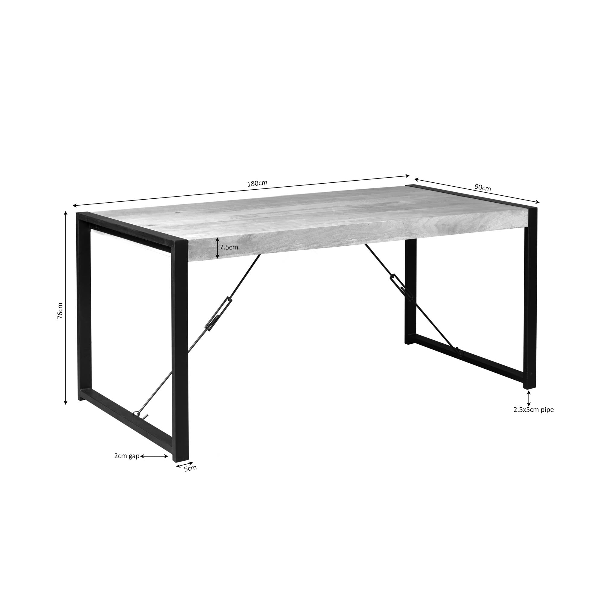 Eettafel Britt | Mangohout & Zwarte U-poten