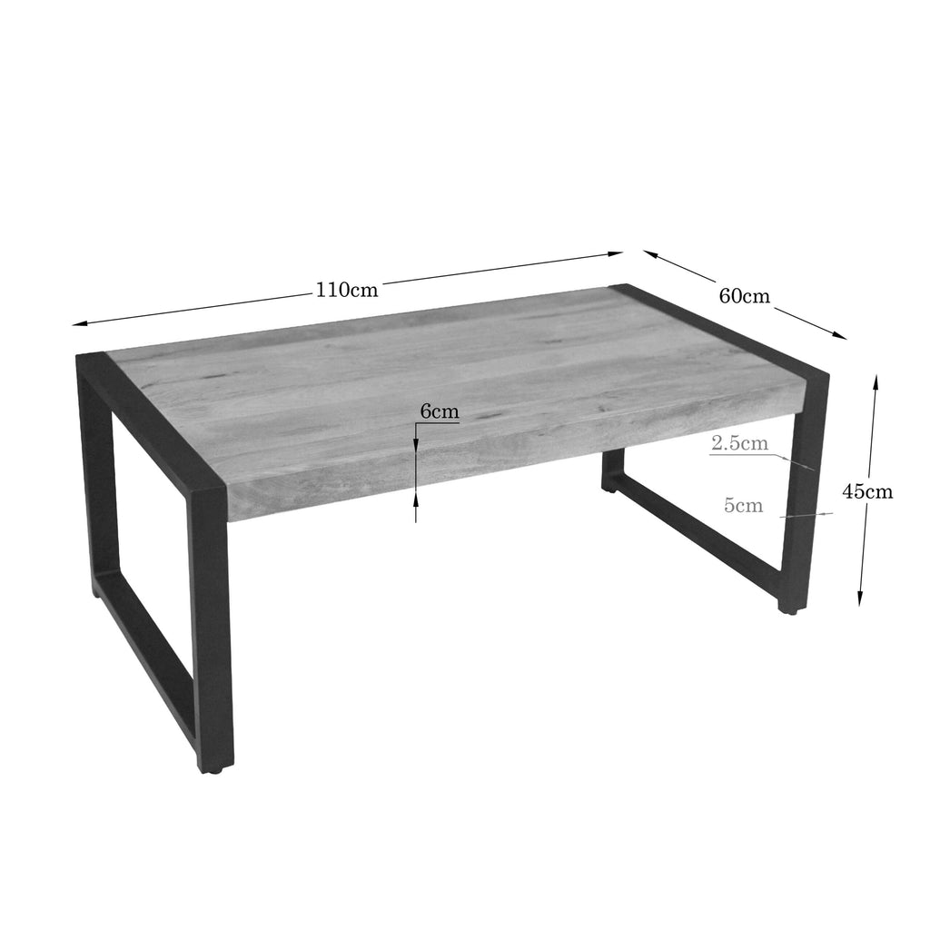 Bijzettafel Britt | Met Onderblad | Mangohout & Metaal