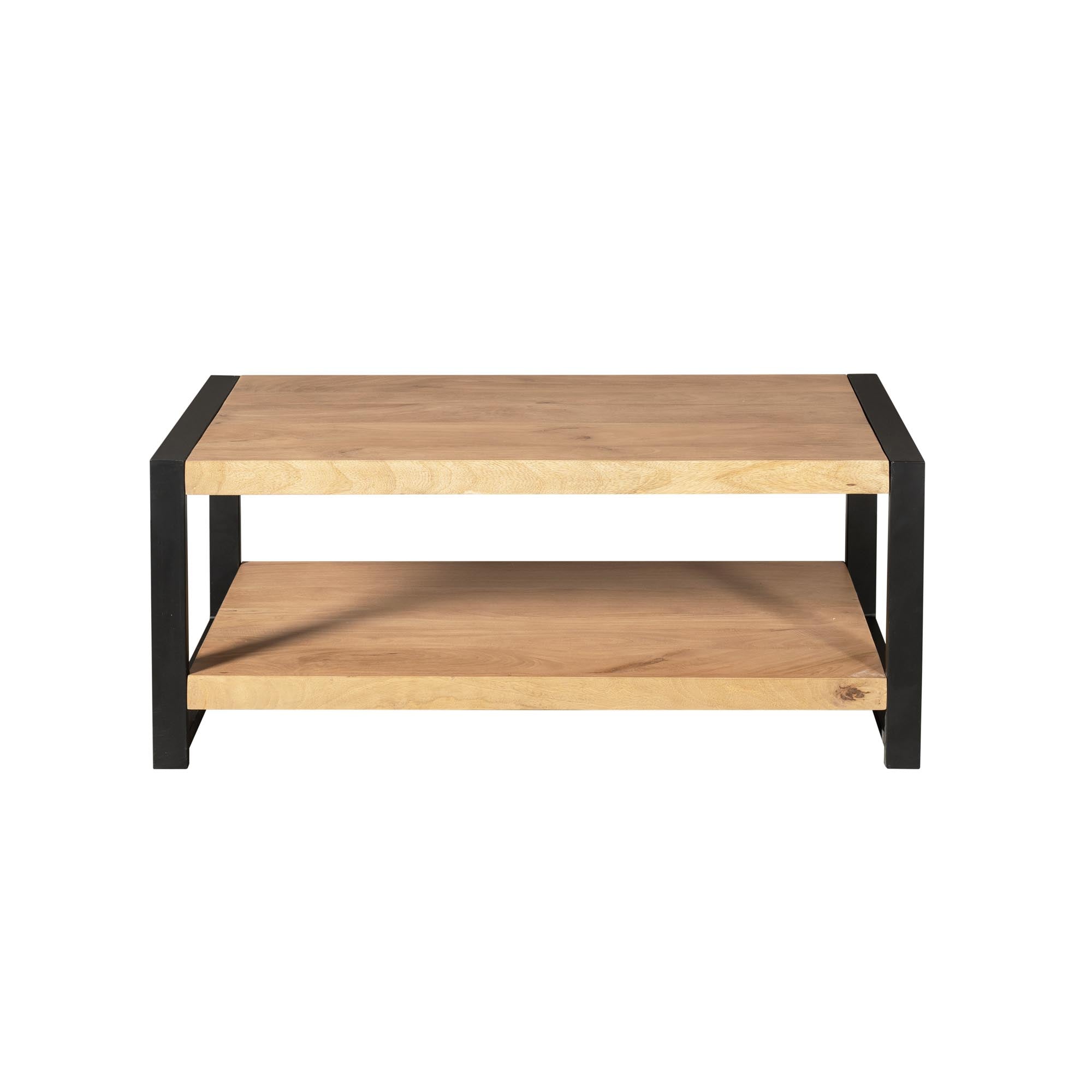 Salontafel Britt | Mangohout | Onderblad | Metaal zwart
