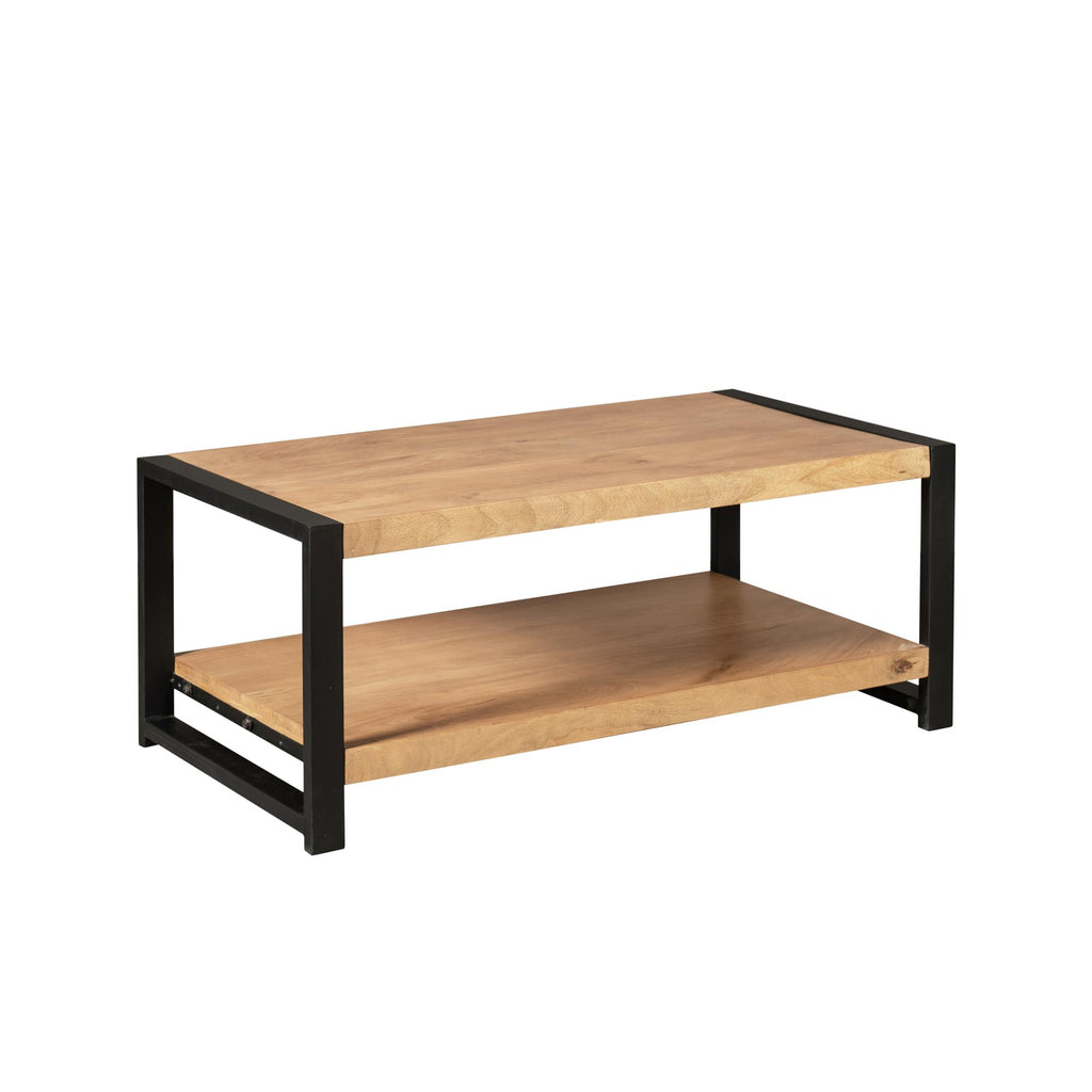 Salontafel Britt | Mangohout | Onderblad | Metaal zwart