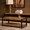Salontafel Britt | Mangohout | Onderblad | Metaal zwart
