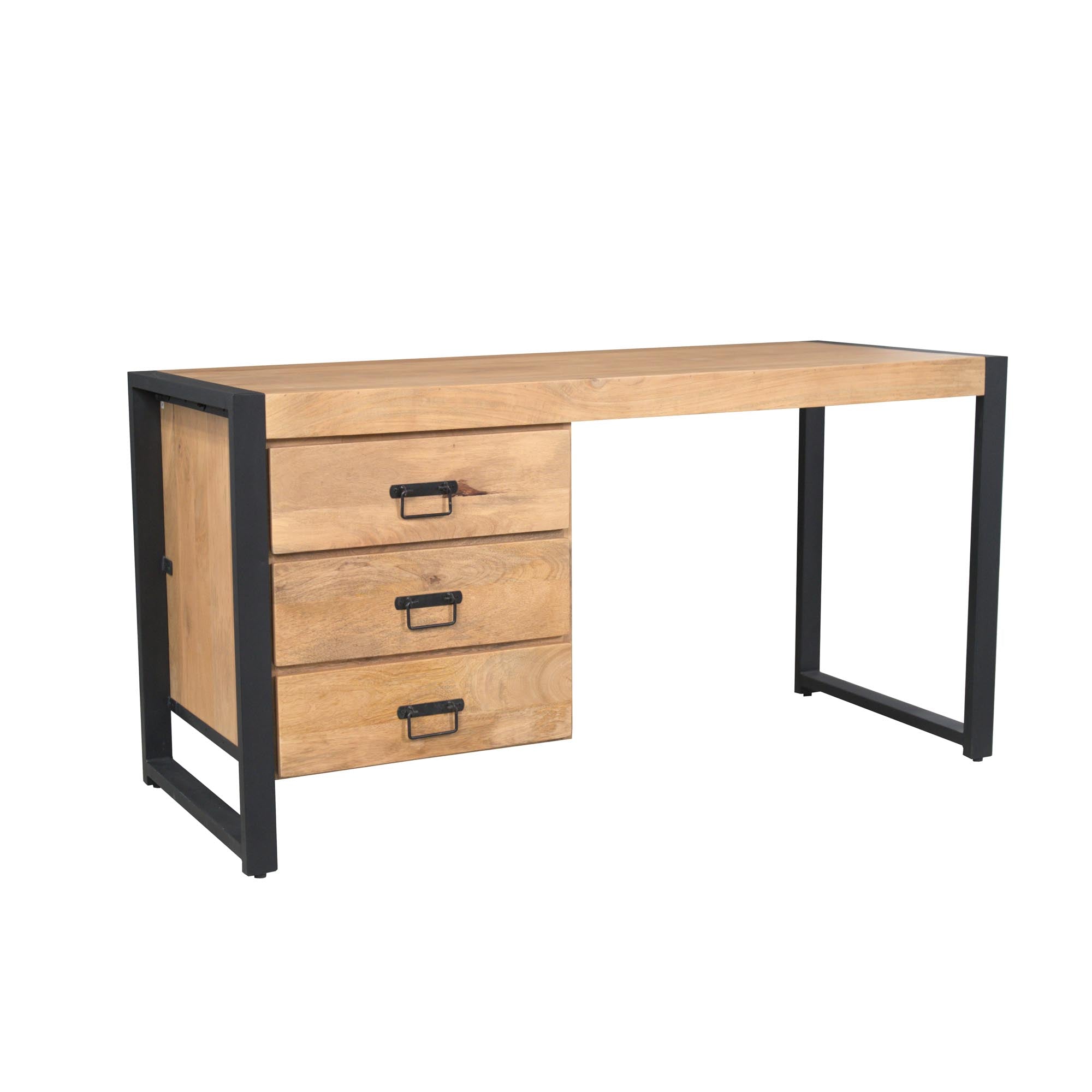 Bureau Britt | 3 Lades | Massief mango naturel