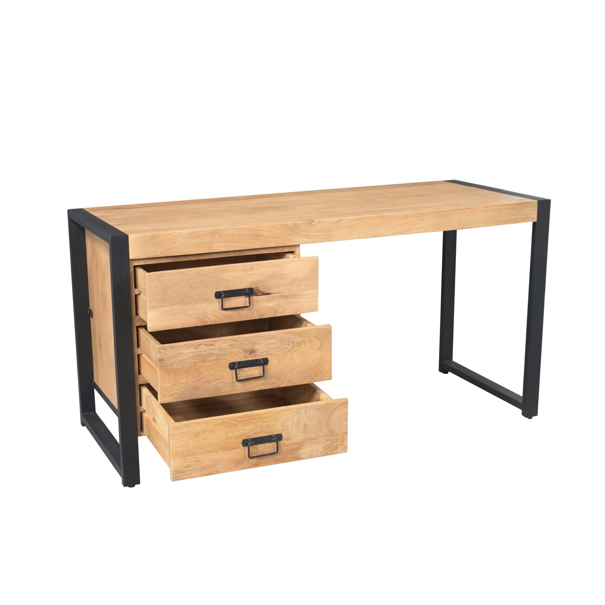 Bureau Britt | 3 Lades | Massief mango naturel