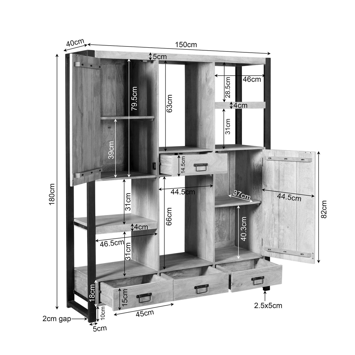 Vakkenkast Britt | 150 cm