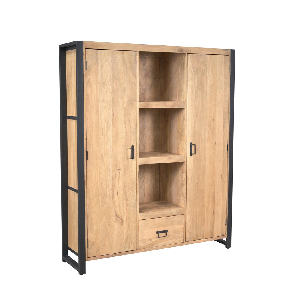 Boekenkast Britt | 2-deurs | Mangohout licht