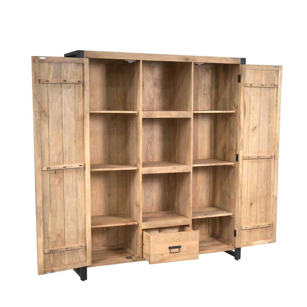 Boekenkast Britt | 2-deurs | Mangohout licht