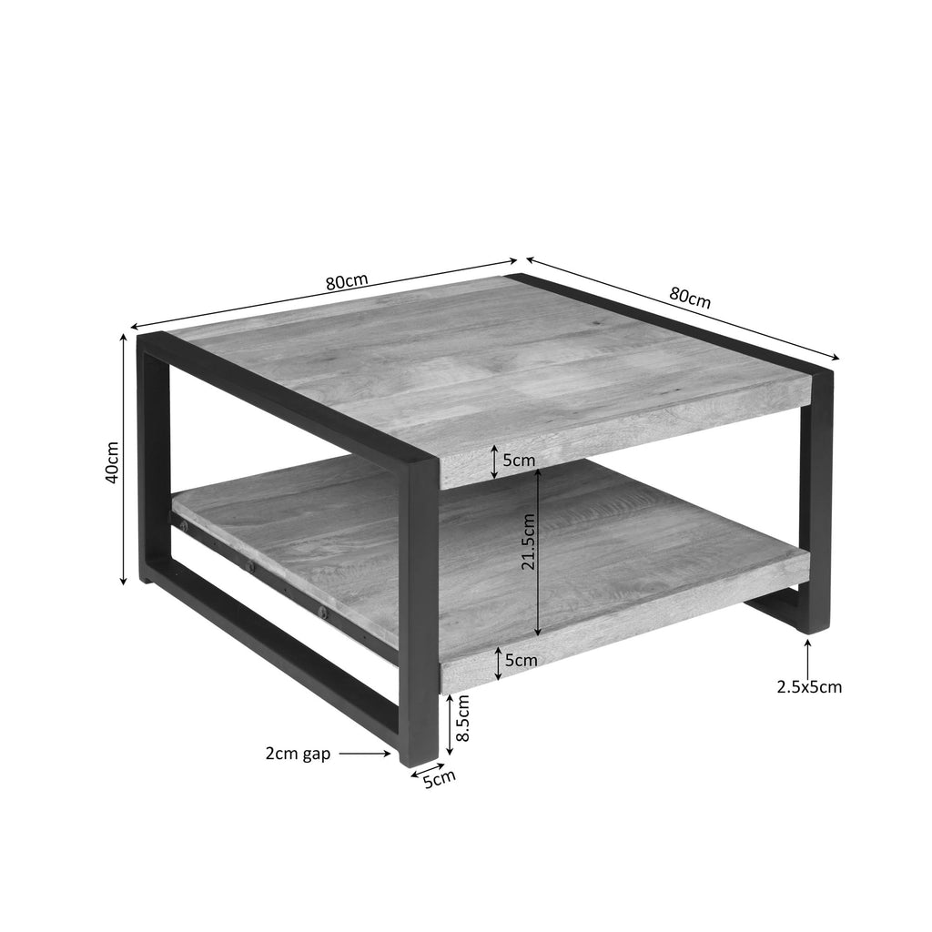 Salontafel Britt | Mangohout | Onderblad 80 cm