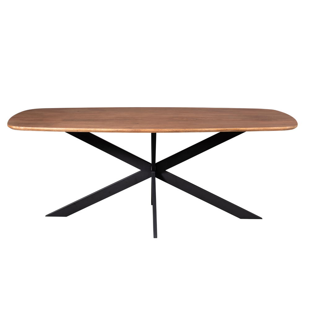 Eettafel Elegance | Mangohout | Matrixpoot Zwart