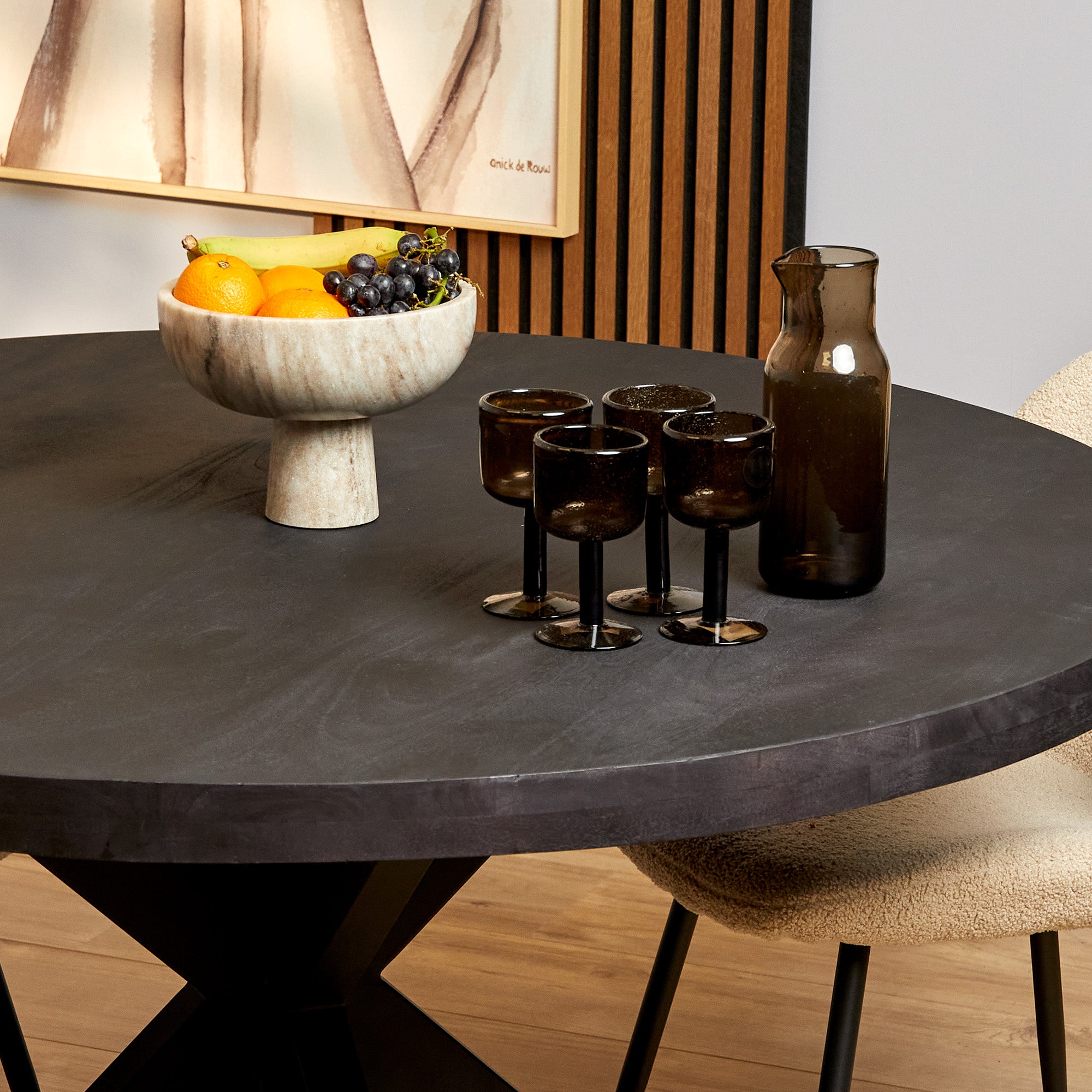 Eetkamertafel Denver | Rond | Mango zwart