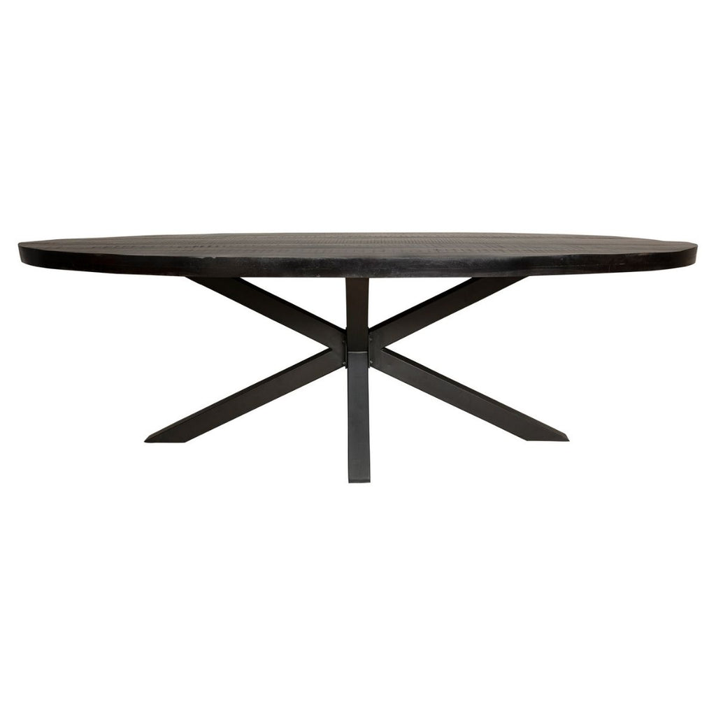 Eetkamertafel Denver Black | Ovaal | Mangohout Zwart