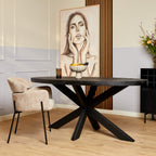 Eetkamertafel Denver Black | Ovaal | Massief mango zwart