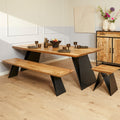 Eetkamertafel Extense | Massief mango | Zwart metalen poten