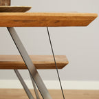 Eetkamertafel Extense | Massief mango | Zwart metalen poten