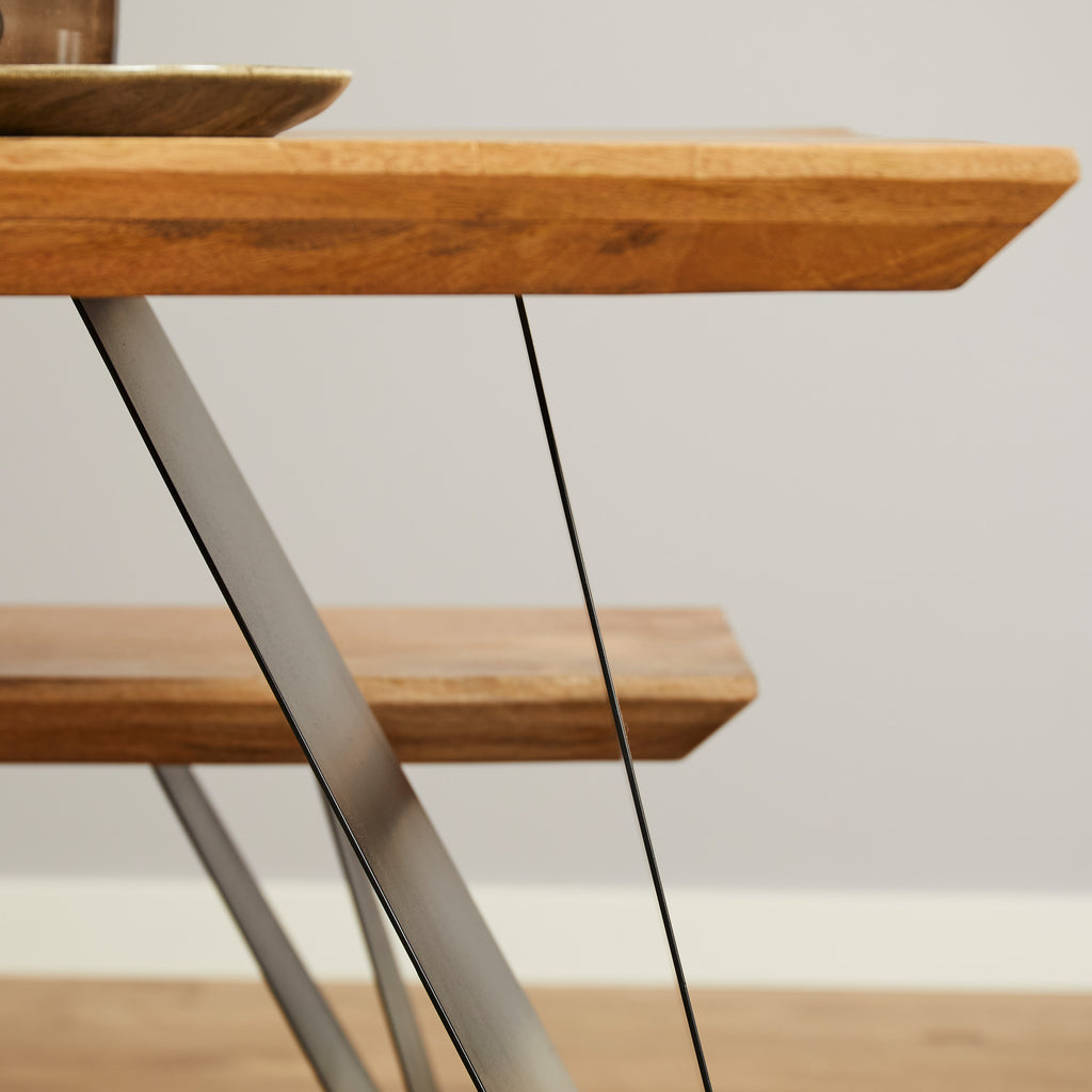 Eetkamertafel Extense | Massief mango | Zwart frame