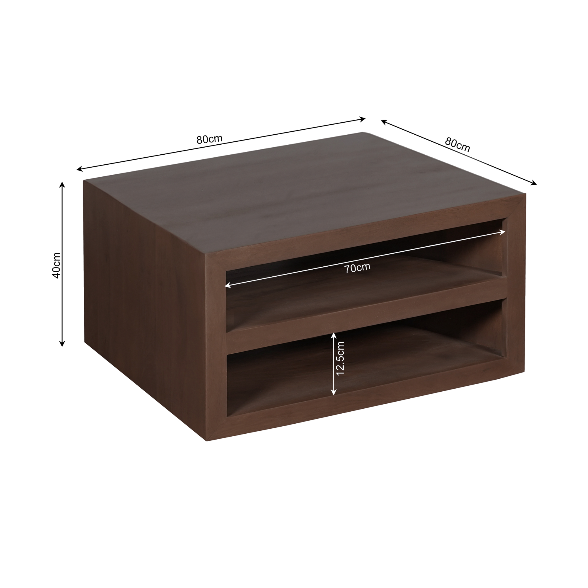 Salontafel Brussel | Walnut | Mangohout 80x80