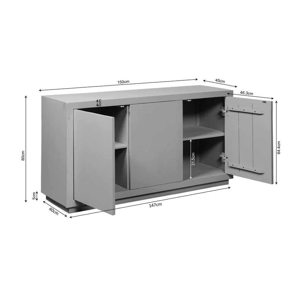 Dressoir Brussel | 3-Deurs | Mangohout Bruin