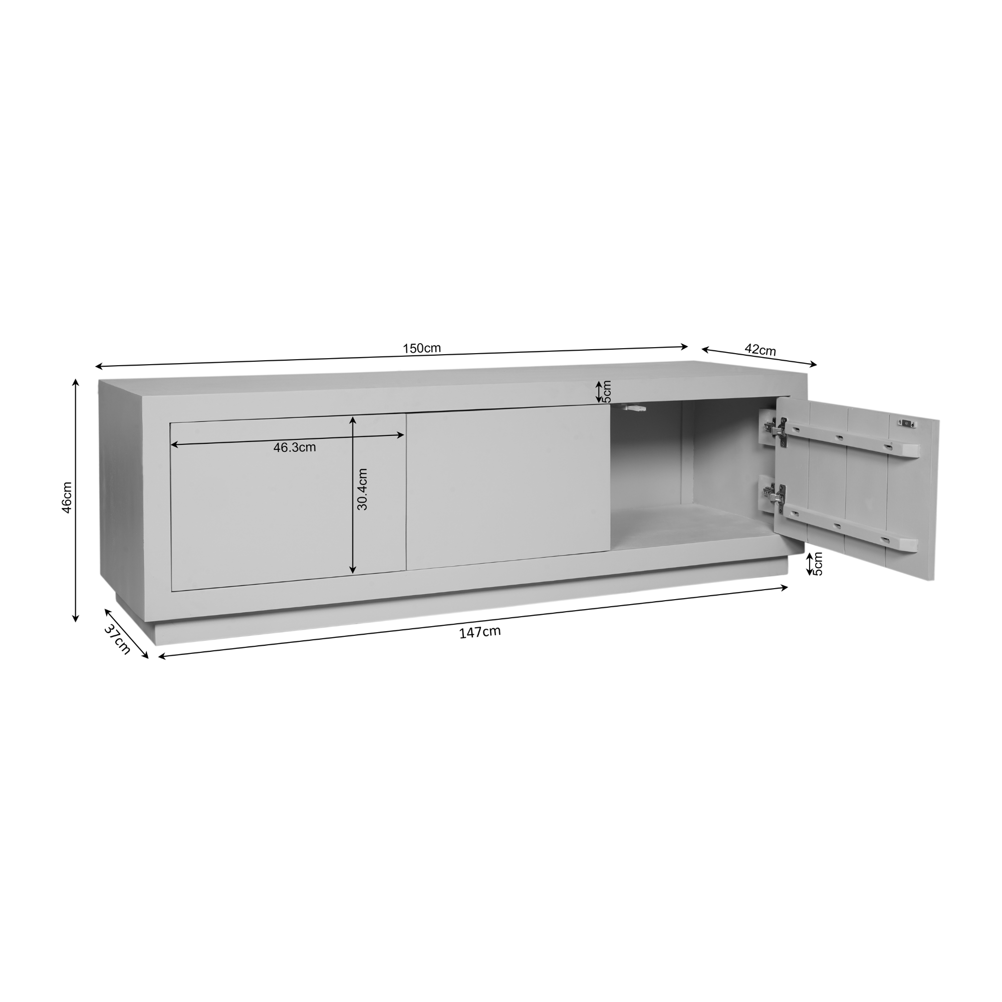 TV-meubel Brussel Brown | Mangohout | Bruin 150cm