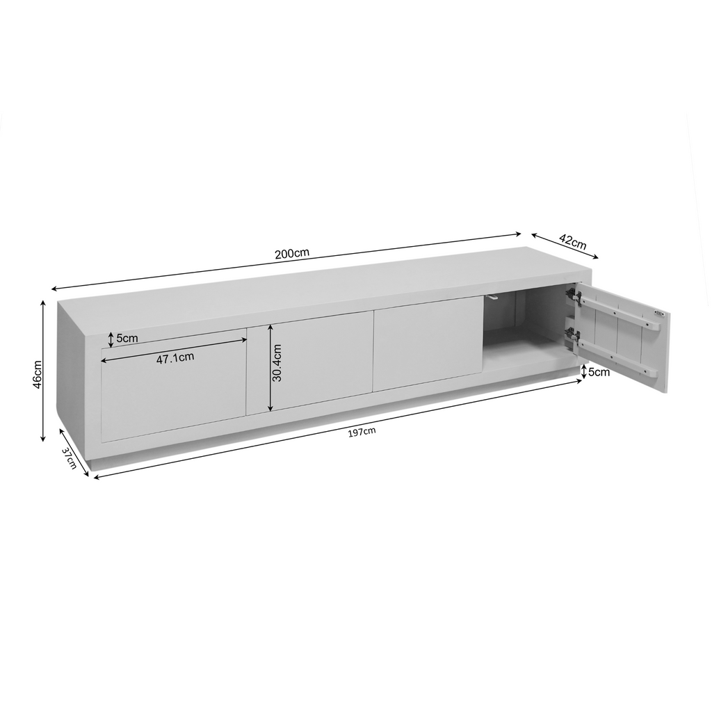 TV-meubel Brussel Brown | Mangohout | Bruin 200 cm