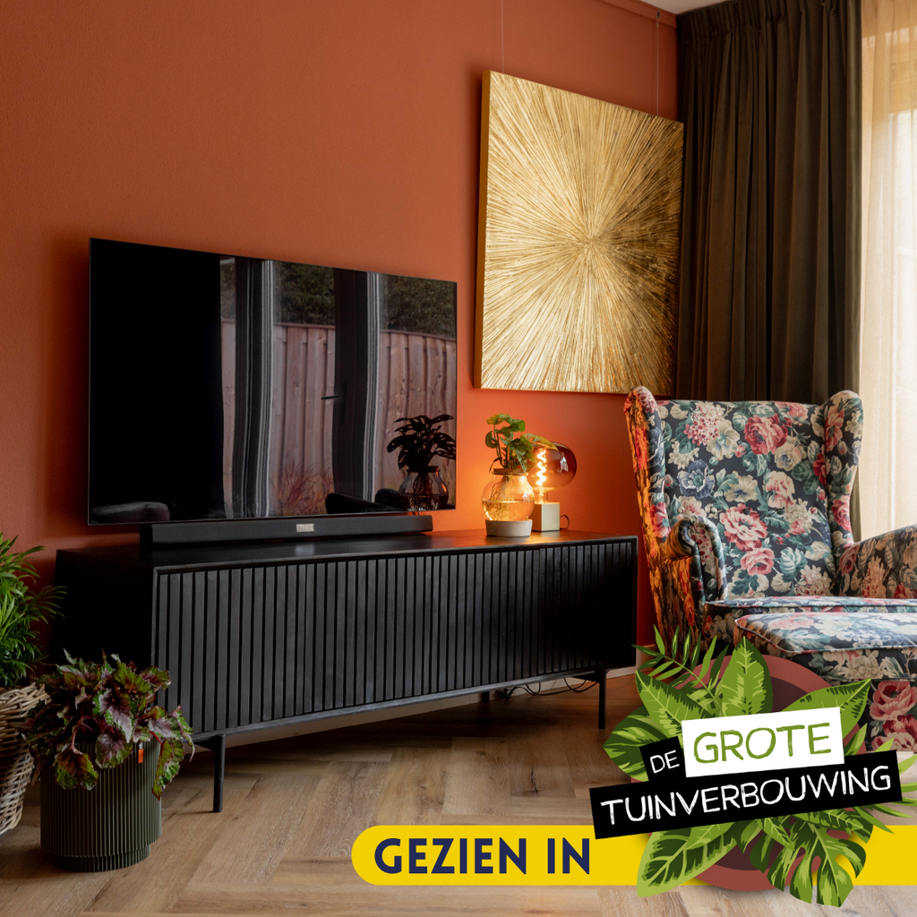 Tv meubel Madison | 4-Deurs | Mango & Zwart
