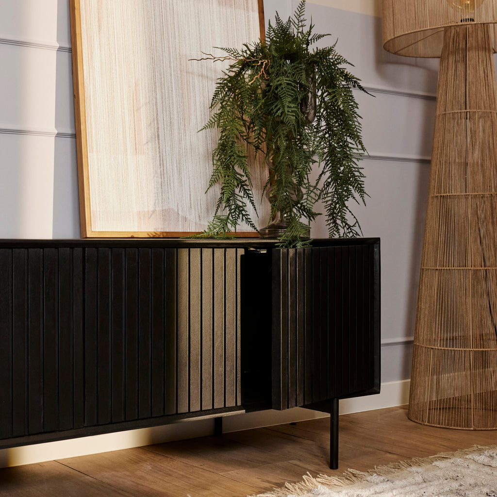 Tv meubel Madison | 4-Deurs | Mango & Zwart