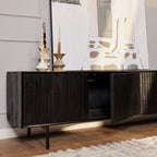 Tv meubel Madison | 4-Deuren | Mango zwart