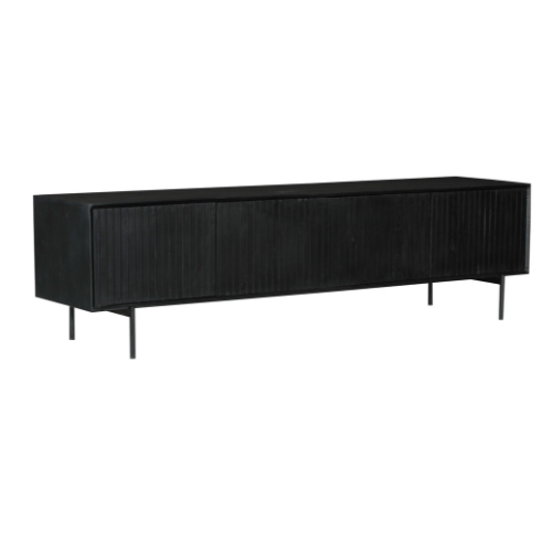 Tv meubel Madison | 4-Deuren | Mango zwart