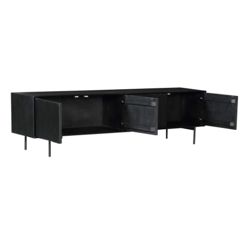 Tv meubel Madison | 4-Deuren | Mango zwart